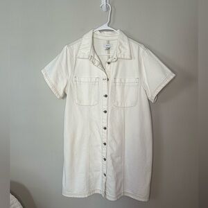 Forever 21 | Denim Cream Button-Up Dress size XL